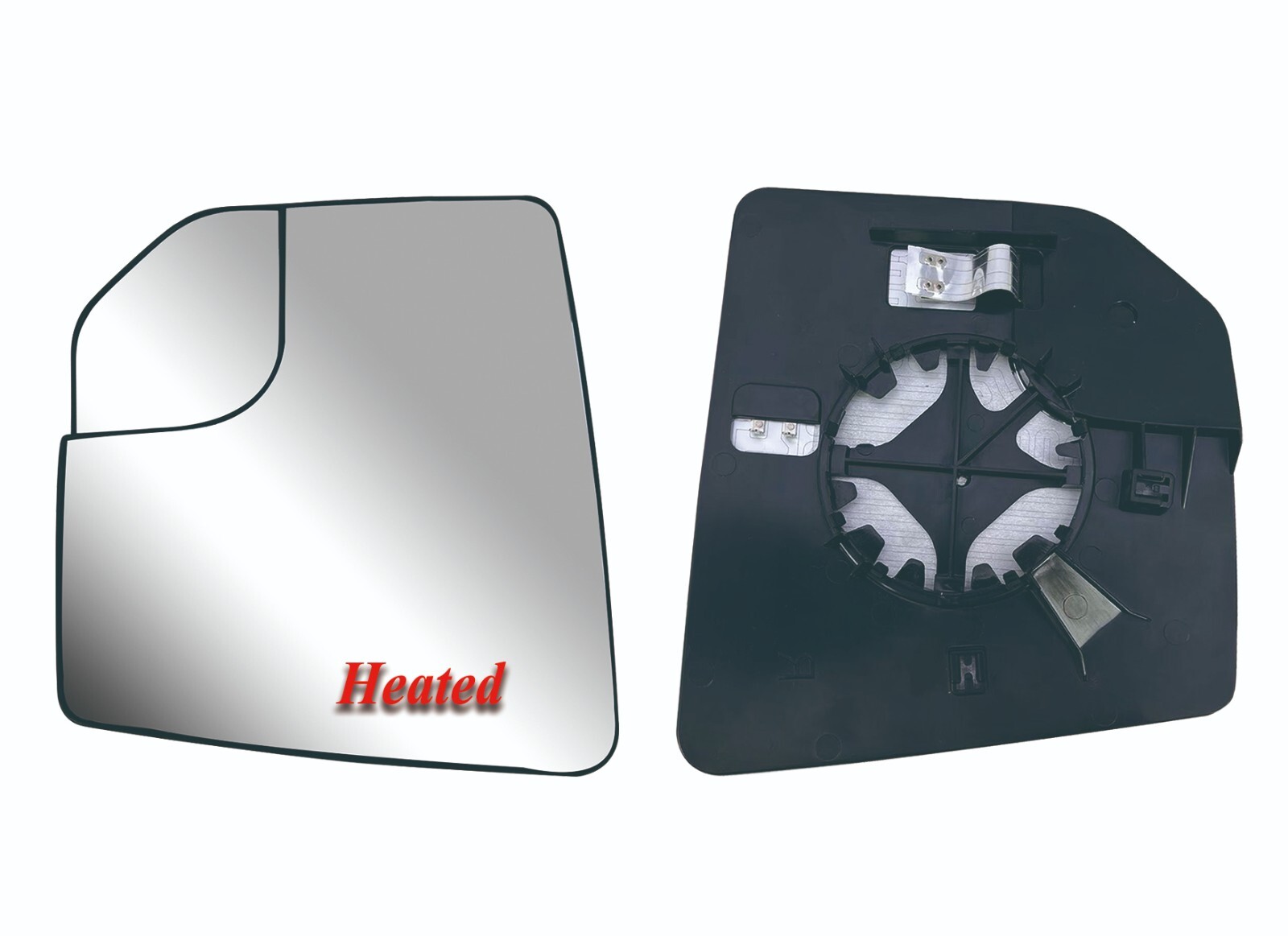 Direct-Fit Driver Left Side Door Mirror Glass Heated with Back Plate Compatible with 15-20 Ford F-150