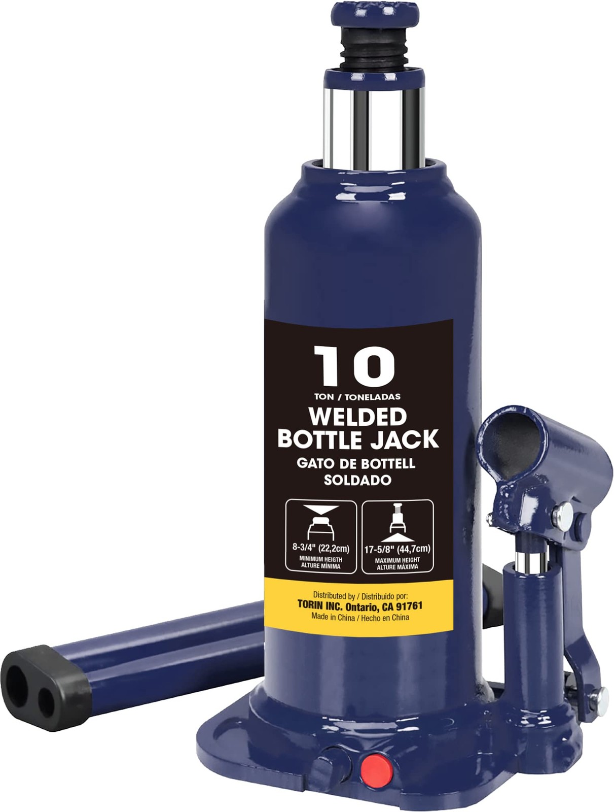 Workshop 10 Ton AT91003BU Welded Car Bottle Jack Compatible with Auto Repair, Blue